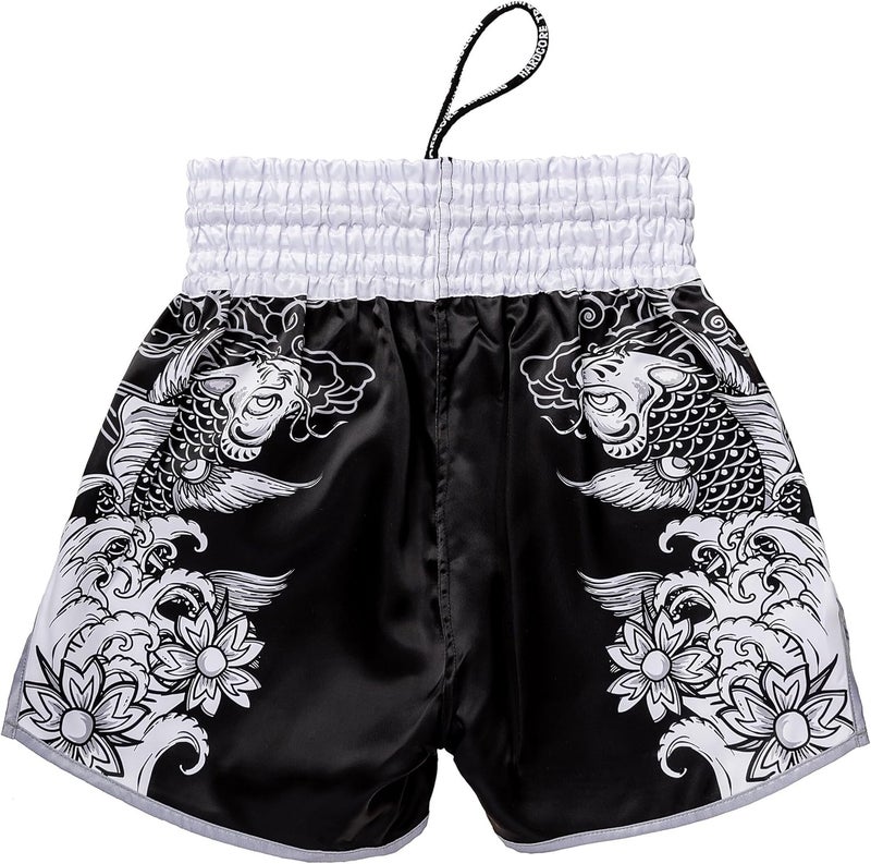 Hardcore Training Muay Thai Shorts Japanese Cortoon Design Kick Boxing MMA Combat Sport Sparring Trunks Cage Fight (US, Alpha, Large, Regular, Regular, White) - Image 2